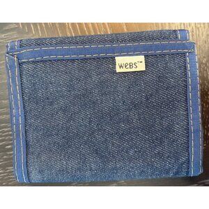 Denim Tri-Fold Wallet With Multiple Card Slots & Velcro Closure By WEBS™